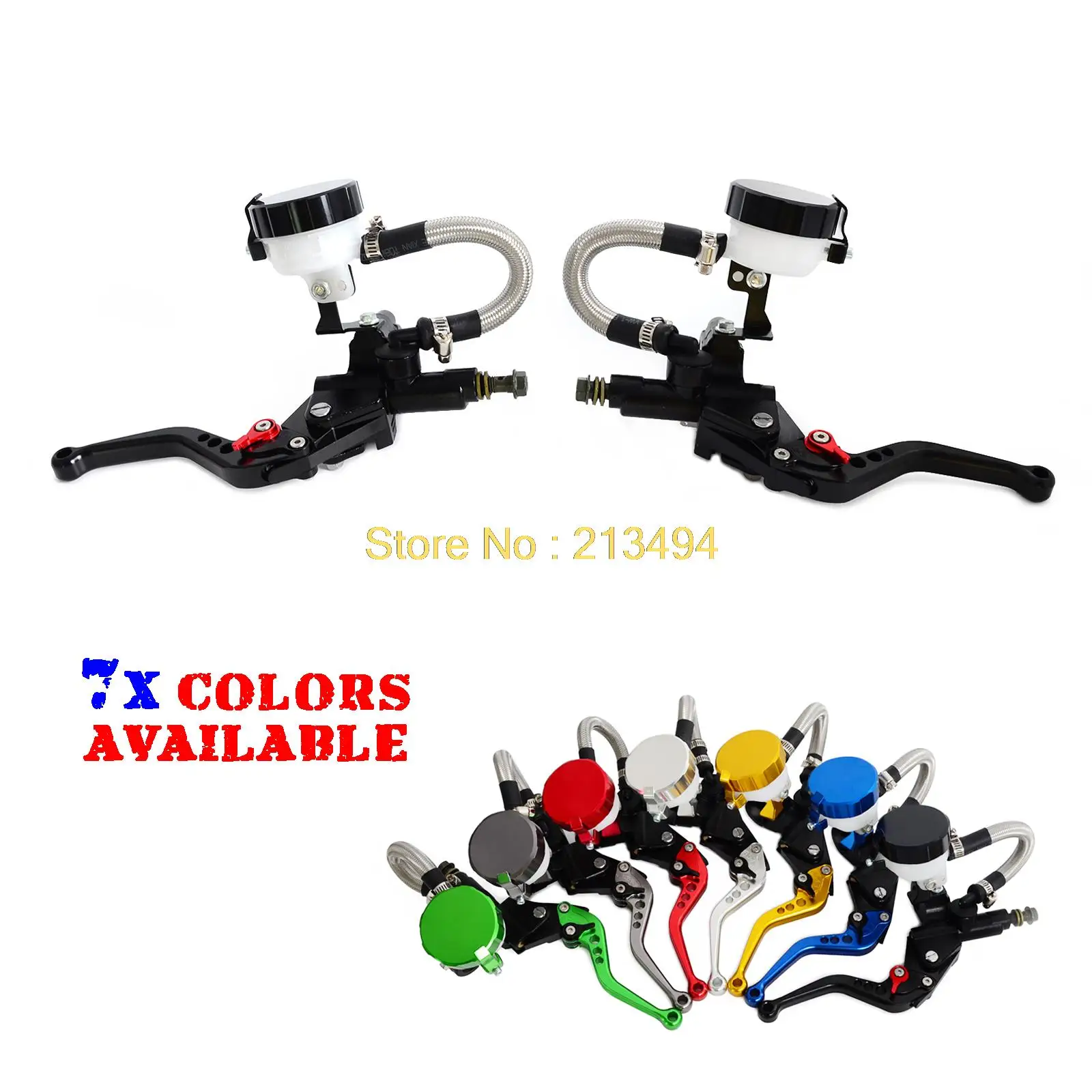 Universal Motorcycle 7/8"Clutch Brake Levers Master Cylinder Oil Fluid