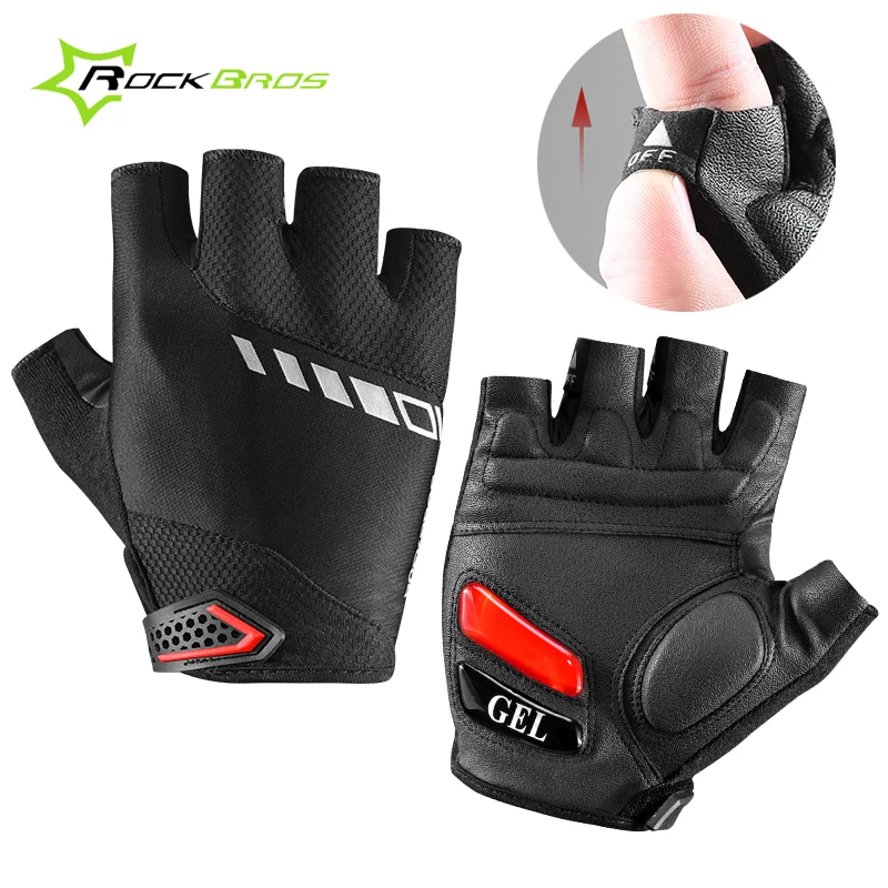 

Rockbros Summer Pro Cycling Gloves Men Women Non-slip Silicone Gel SBR Padded Road Bike Gloves Half Finger Bicycle Gloves