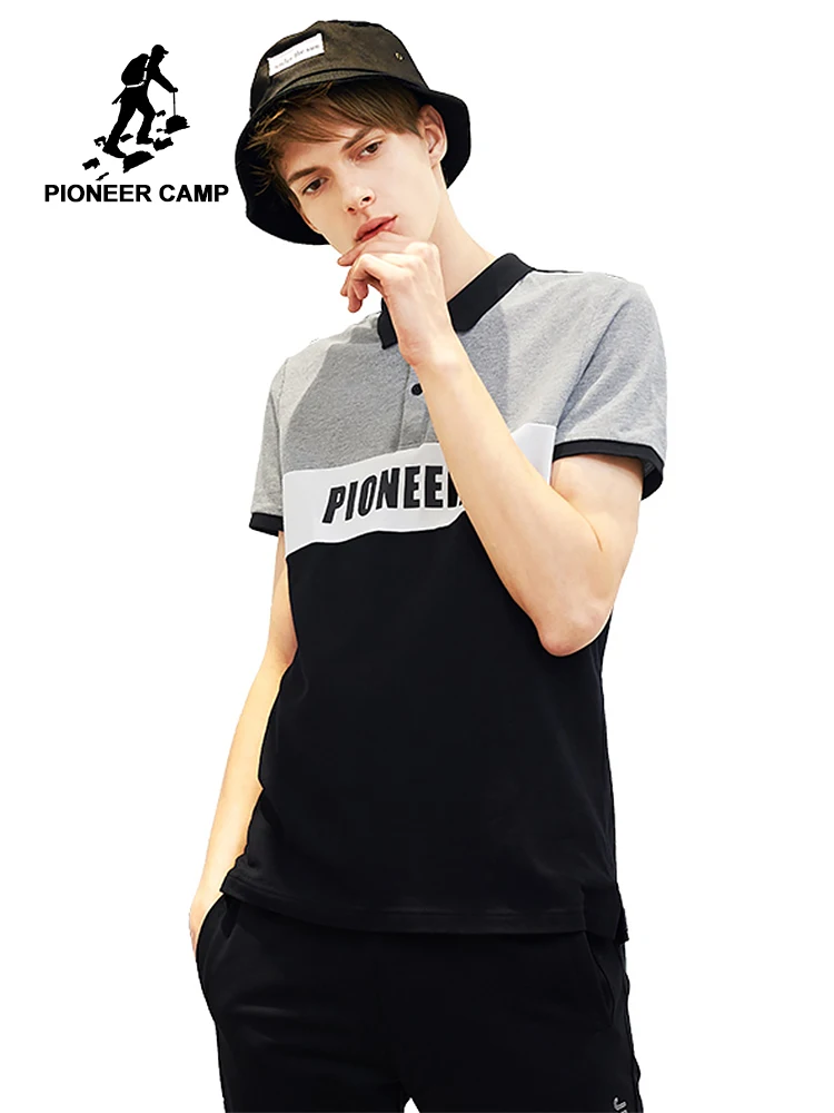 

Pioneer camp new design Polo shirt men brand clothing fashion patchwork men polo quality cotton short sleeve polo male ADP801154