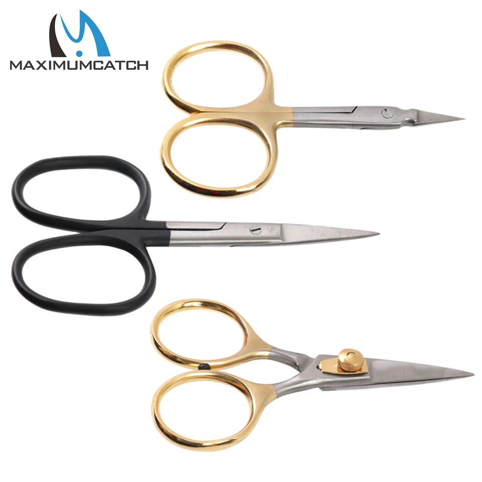 

Maximumcatch Tungsten/Stainless Steel Carbide Blade Fishing Scissors Adjustable Serrated Straight Fly Tying Scissors