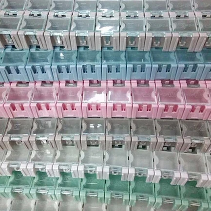 

Free Shipping 50pcs SMD SMT Electronic Component Mini Storage box High quality and practical Jewelry storaged case Best quality