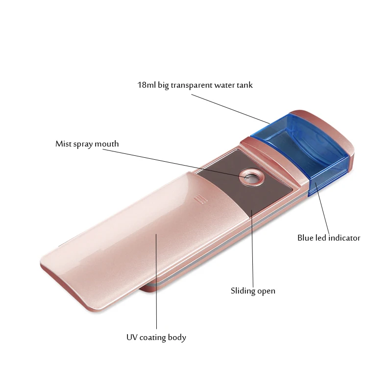 Nanoescala de Atomização de Pulverização de Água Extensão dos Cílios Hidro Mini Ultrasonic Fresco Rosto Beleza Nano Névoa Facial Steamer Spa Usb 2 Beleza Nano Névoa Nanoescala de Atomização De