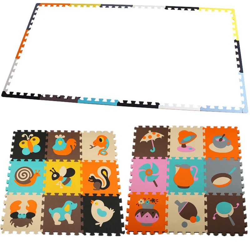 Hot Sale 30*30cm 18 pcs Baby Foam Puzzle Mats EVA Baby Play Floor Mats EVA Foam Mat For Infant Kids Jigsaw Game Pad Indoor mat - Цвет: P010007