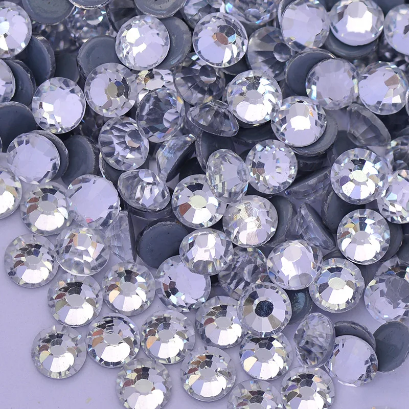 JUNAO-AAAAA-SS-3-6-10-16-20-30-Hotfix-Glass-Clear-White-Rhinestones-Hot-Fix