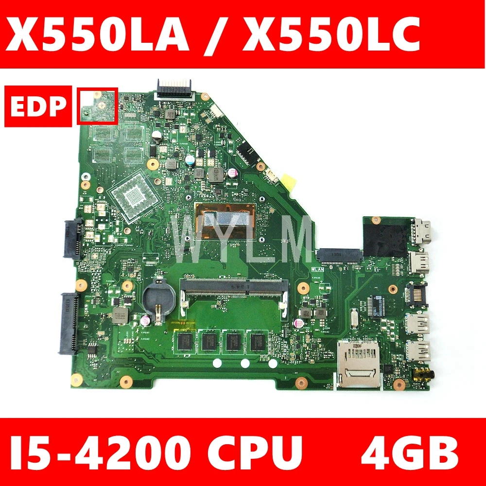 lower price X550LA I5-4200 CPU 4GB RAM mainboard REV2.0 For ASUS X550L X550 X550LC R510L Y581L W518L Laptop mot