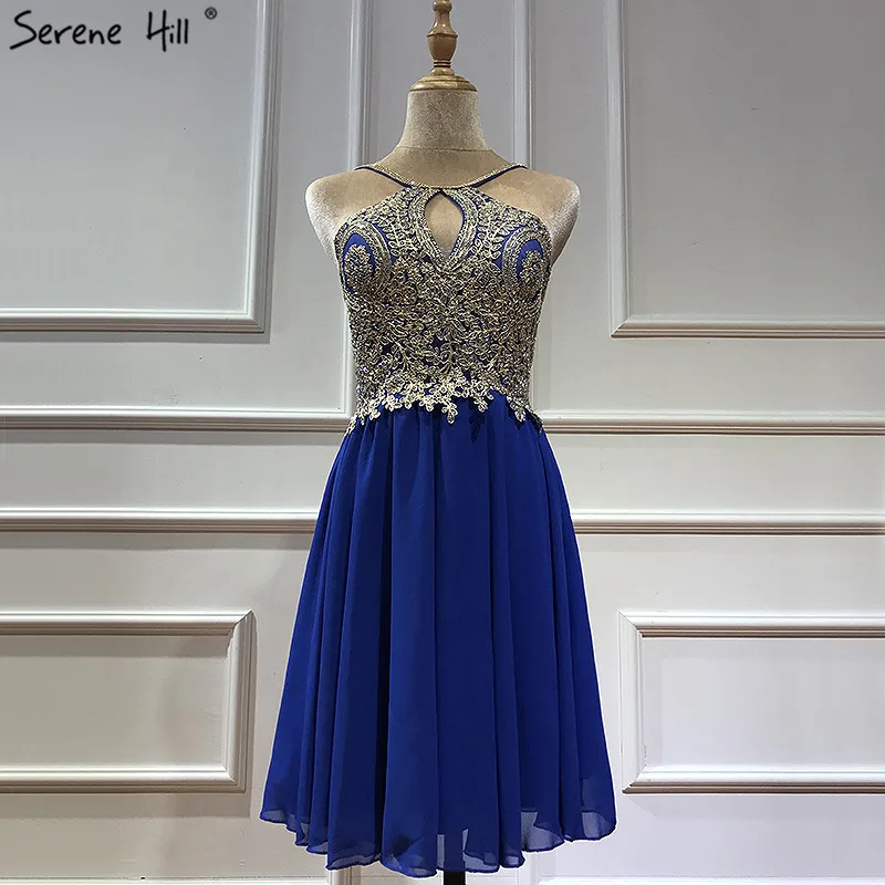 Синие сексуальные коктейльные платья без рукавов с кристаллами, Модные Коктейльные Вечерние платья длиной до колена, Serene Хилл LA60954