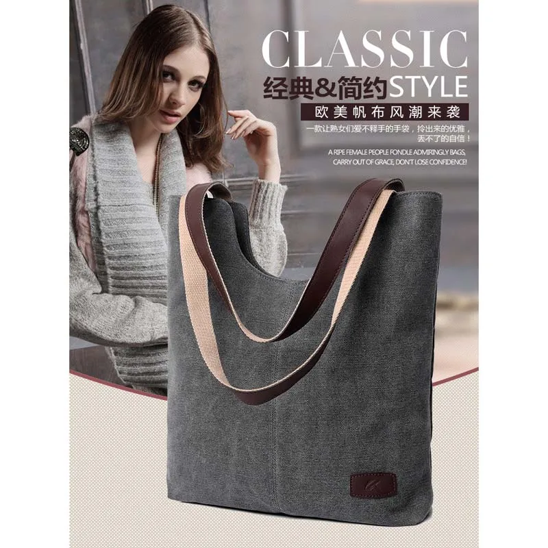 2017 Women Canvas Shopping Bags Small Square Canvas Bag Casual Tote