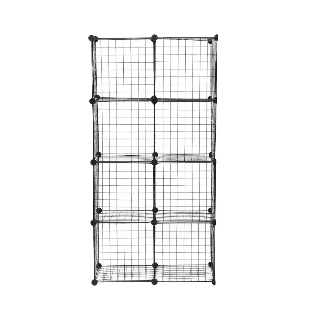 

8 Grids DIY Wire Cubic Organizer Bookcase Storage Cabinet Display Shelf Holder For Books Toys Tools Plants Pots Wardrobe Storage