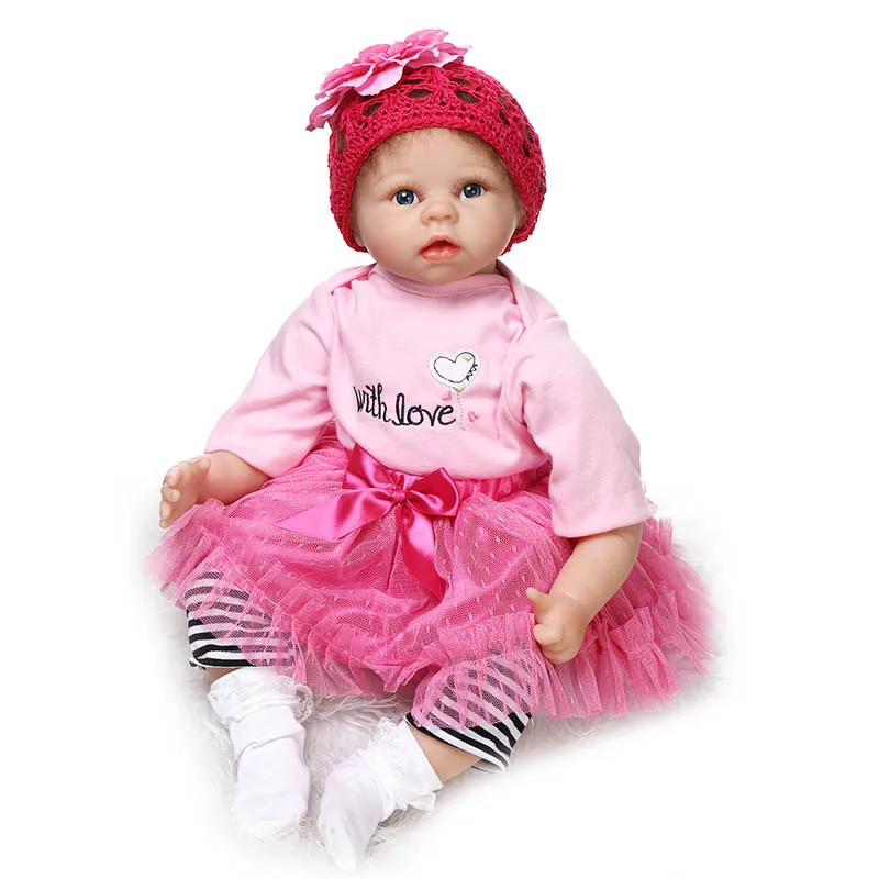 

55CM/22inch 3D Lifelike Jointed Reborn Doll Silicone Baby Girls Dolls Toys Photography Props AN88