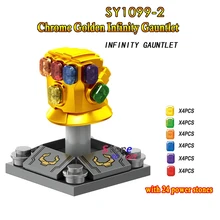 Único Marvel Avengers 3 Infinito Guerra Thanos Infinity Gauntlet SY1099-2 com 24 pcs gemas building blocks brinquedos para crianças