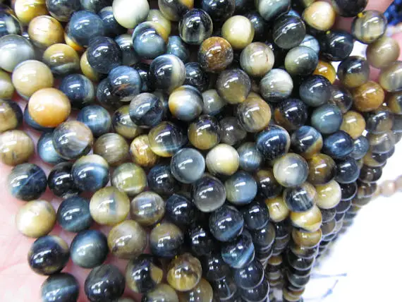 Полная нить 16 &quotжелтый синий тигровый глаз драгоценный камень ястреб свободные