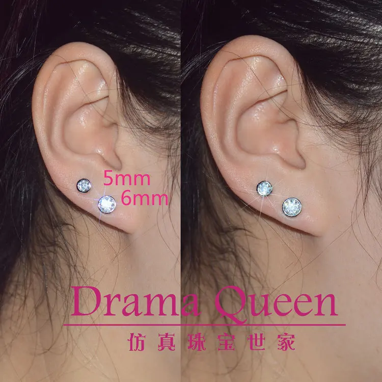 Drama Queen Fashion Jewelry Cut Bazel Setting Sona Diamond Earrings Drama Queen Fashion Jewelry Cut Bazel Setting Sona Diamond Earrings Crystal Studs 0 5 Carat 1 For Women Wedding In Stud From