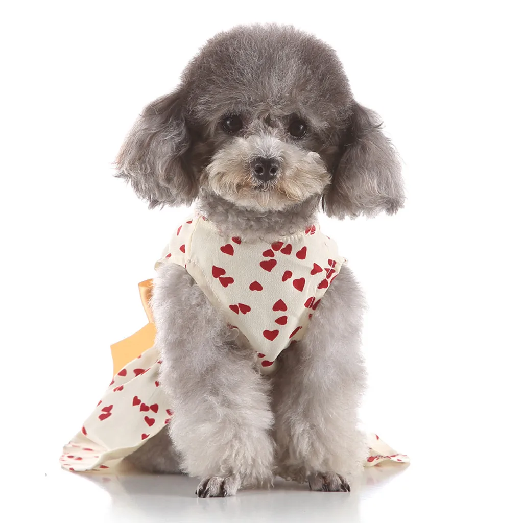 

vestidos puppy cute cat dogs dresses Love Heart white lace princess dog wedding for dresses summer tutu skirt for dogs small