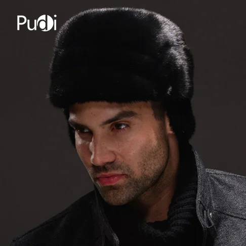 HM028 настоящая норковая меховая шапка зимняя русская Мужская теплая шапка цельная норковая меховая шапка