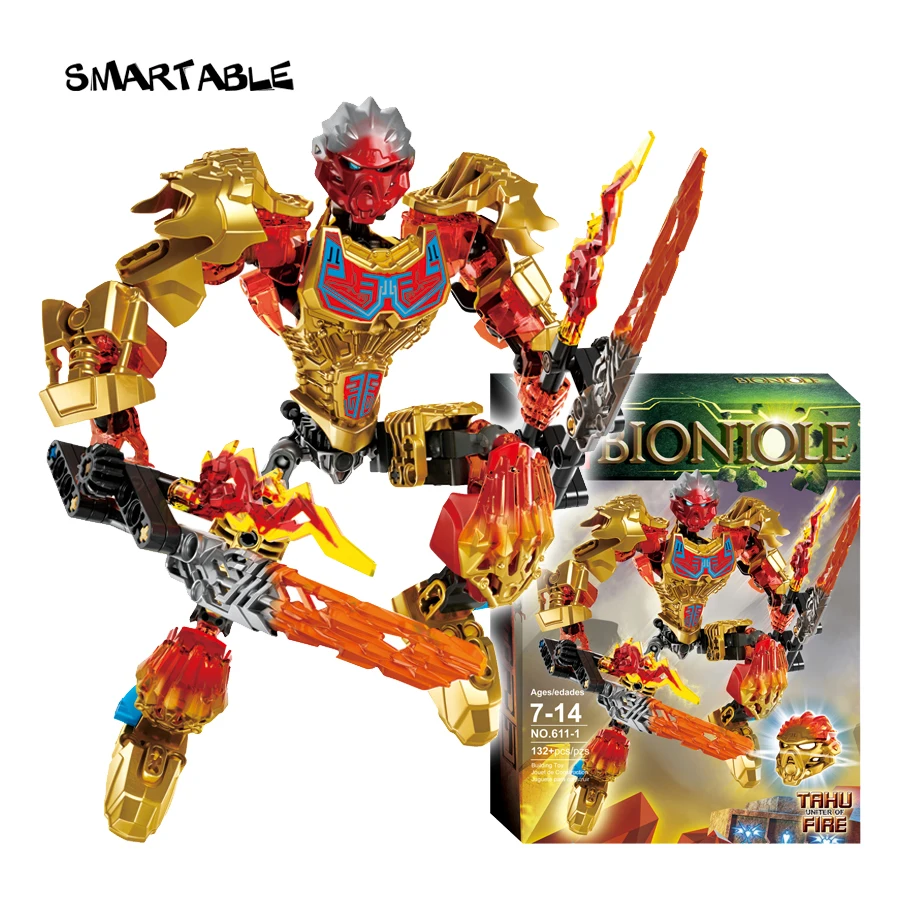 Smartable BIONICLE 132pcs Light of Tahu Fire Figures 611 1 Building Block Toys For Boys Compatible All Brand 71308 BIONICLE Gift|lego bionicle|compatible legoblock toys - AliExpress