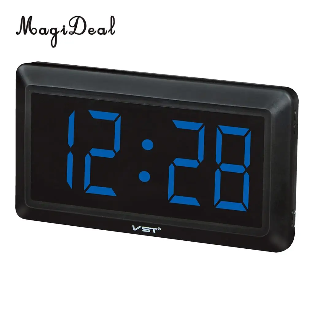 Practical Table Desk Clock Wall Digital LED Clock 24 Hour Display with AAA Backup Battery Memory Function EU Plug