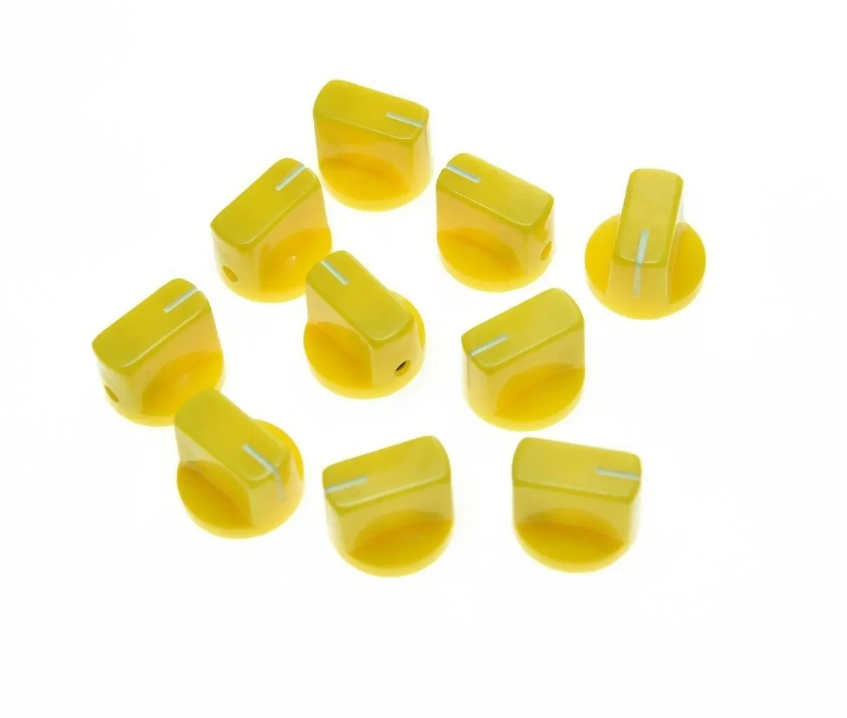 10pcs Guitar AMP Effect Pedal Knobs Pointer Knob with Set Screw Yellow