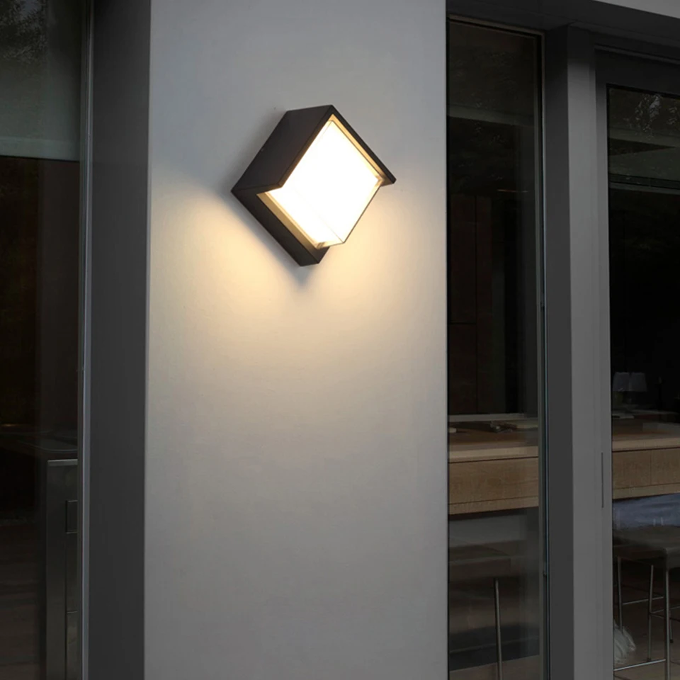 YooE светодиодный настенный светильник, уличный водонепроницаемый IP65, для крыльца, сада, настенный светильник, домашний бра, декоративный светильник для помещений, прямоугольный алюминиевый