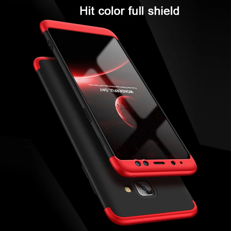 OLLVAN كامل 360 غطاء للحماية لسامسونج غالاكسي A8 زائد حالة البلاستيك الصلب PC الوفير لسامسونج A8 2018 8 زائد حالة كوكه