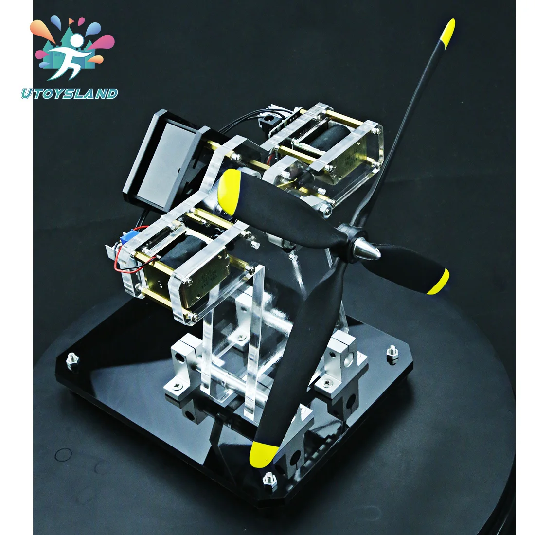 

UTOYSLAND 2-Cylinder Airplane Shape Hall Sensor Engine Magnetic Engine Model