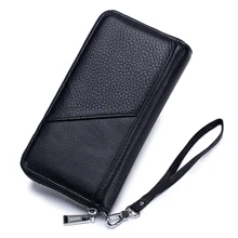 Genuine Leather Large Capacity Men Wallets Multi-Card Bit Zipper Purse With Hand Rope New Arrivals Brand Famous Long Man Wallet Genuine Leather Large Capacity Men Wallets Multi-Card Bit Zipper Purse With Hand Rope New Arrivals Brand Famous Long Man Wallet