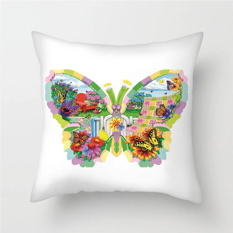 Fuwatacchi романтическая наволочка с принтом бабочки, наволочка для дивана с животными, наволочка для автомобиля, гостиной, дома, декоративные наволочки для подушек - Цвет: PC04890