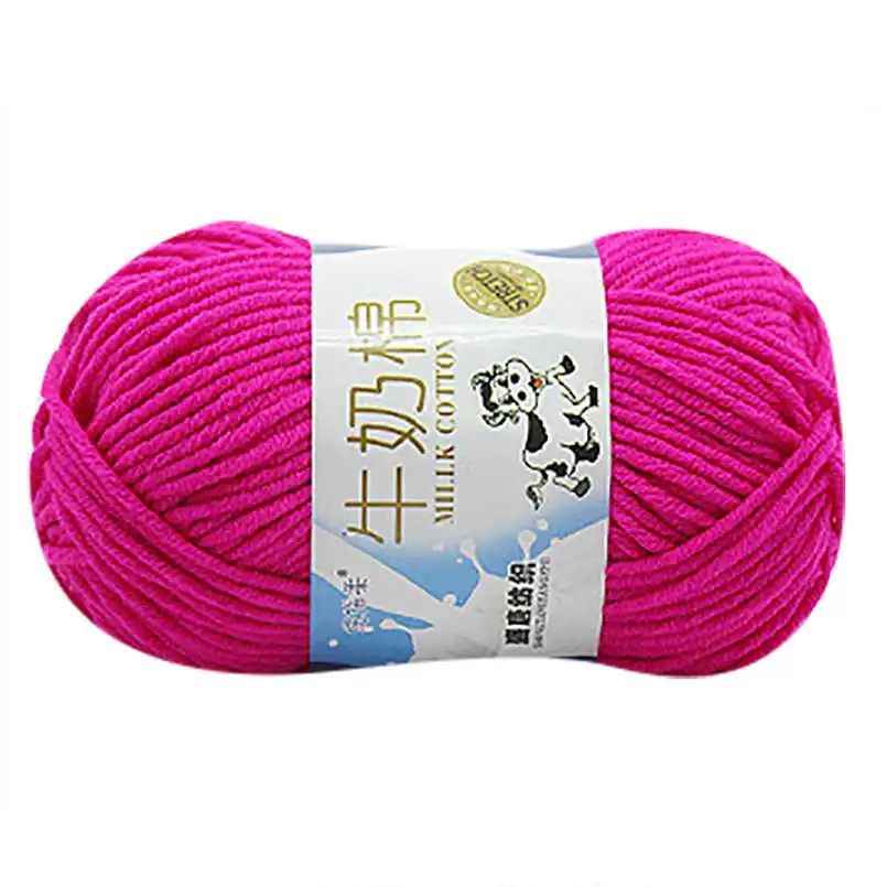 Milk cotton wool 1 шт., 50 г, новинка, разноцветная ручная вязка, хлопковый трикотаж, шерстяная пряжа, теплый мягкий натуральный вязаный свитер, 5pz - Цвет: Milk cotton wool