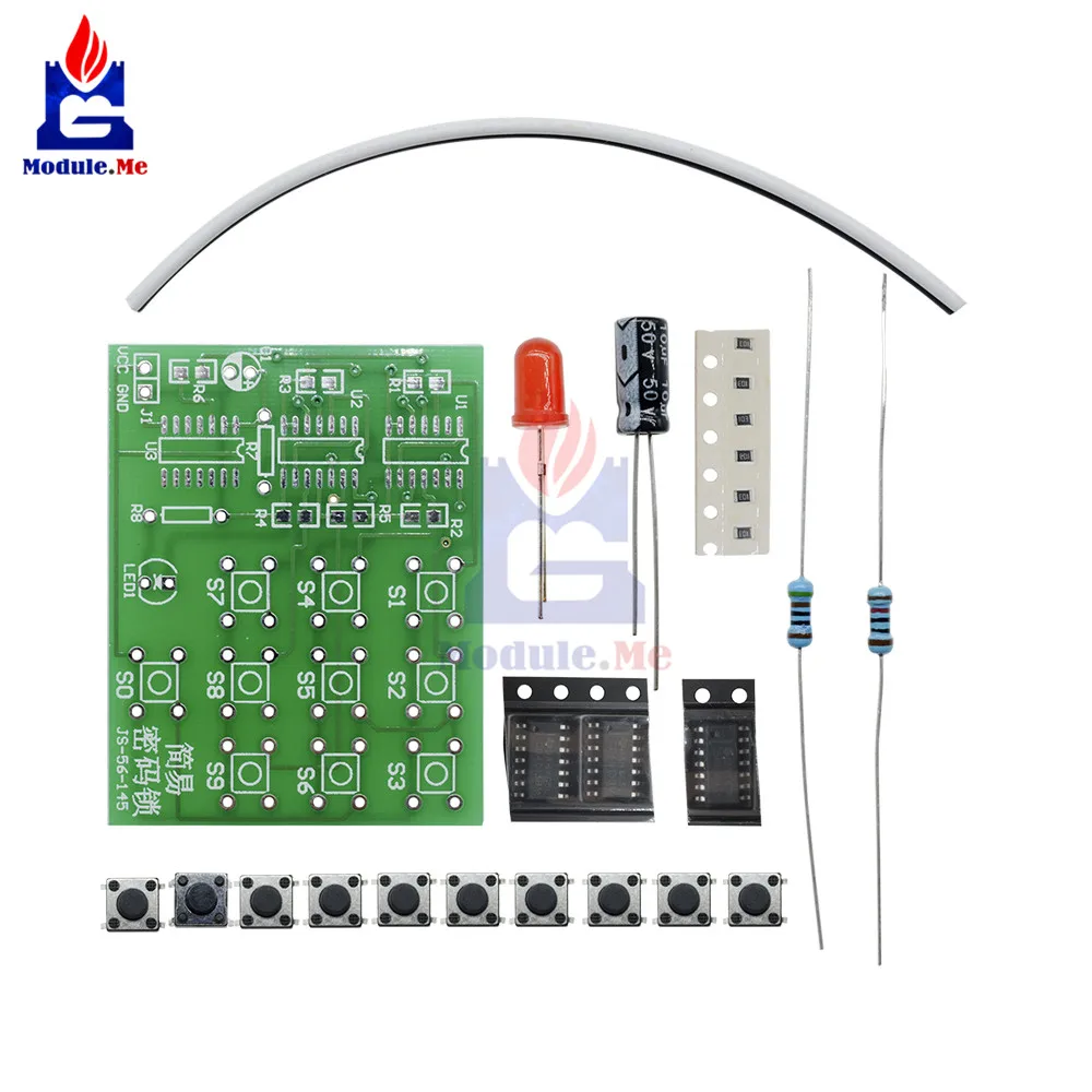 1 Set Multi-Functional Coded Lock Suite Simple Electronic Circuit Password Lock Module Training Parts DIY Kits 1 Set Multi-Functional Coded Lock Suite Simple Electronic Circuit Password Lock Module Training Parts DIY Kits