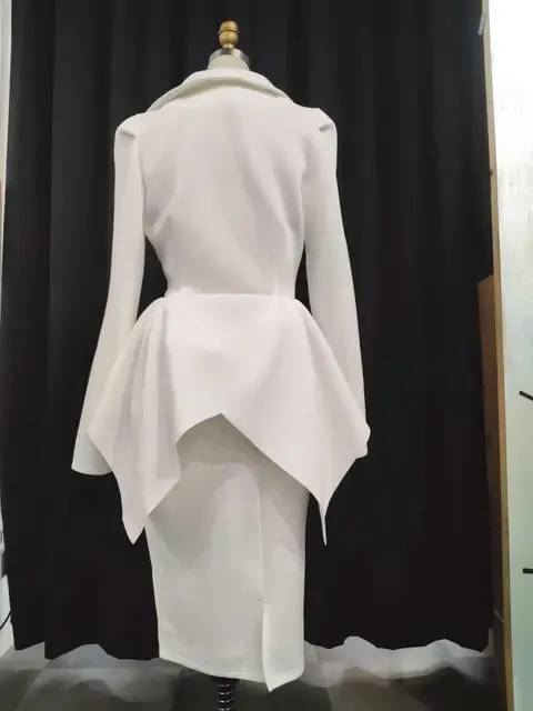 2 Piece Casual Plus Size Coats Bodycon Skirts Set 4