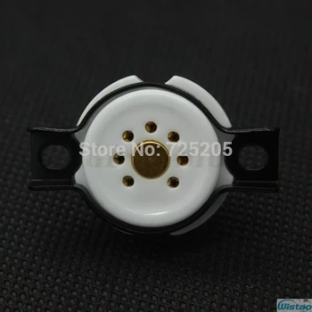 

7-pin Gold Plated Vacuum Tube Socket Litle Nine Pins 6Z4 6X4 EF95 EZ90 6AQ5 6J1 Gold-plated Copper & Ceramic Base Free Shipping