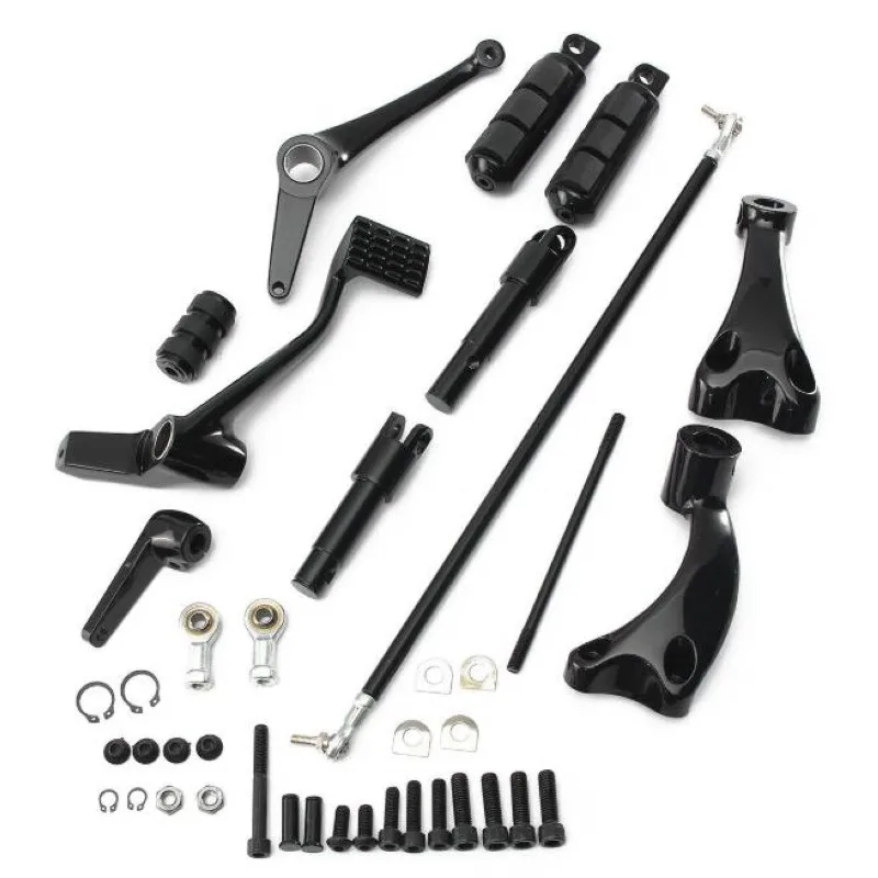 

Black Motorcycle Forward Controls Foot Pegs Levers Linkages Set Kit For Harley Sportster Iron XL 883 1200 48 2004-2013