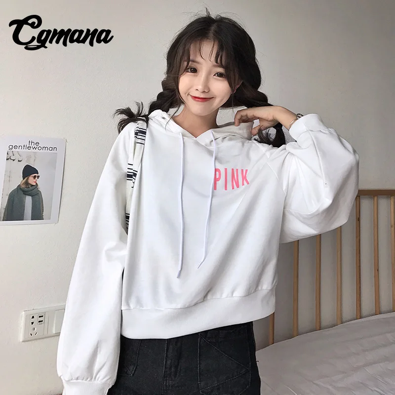 CGmana Harajuku Толстовка для Для женщин 2018 Ulzzang мультфильм Розовая пантера печатных розовый с капюшоном Свободные Толстовка костюм женский