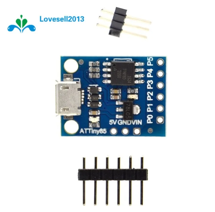 

Free Shipping Attiny85 Digispark Kickstarter Development Board Module For Arduino Built-in USB 500ma 5V Regulator 8k Flash