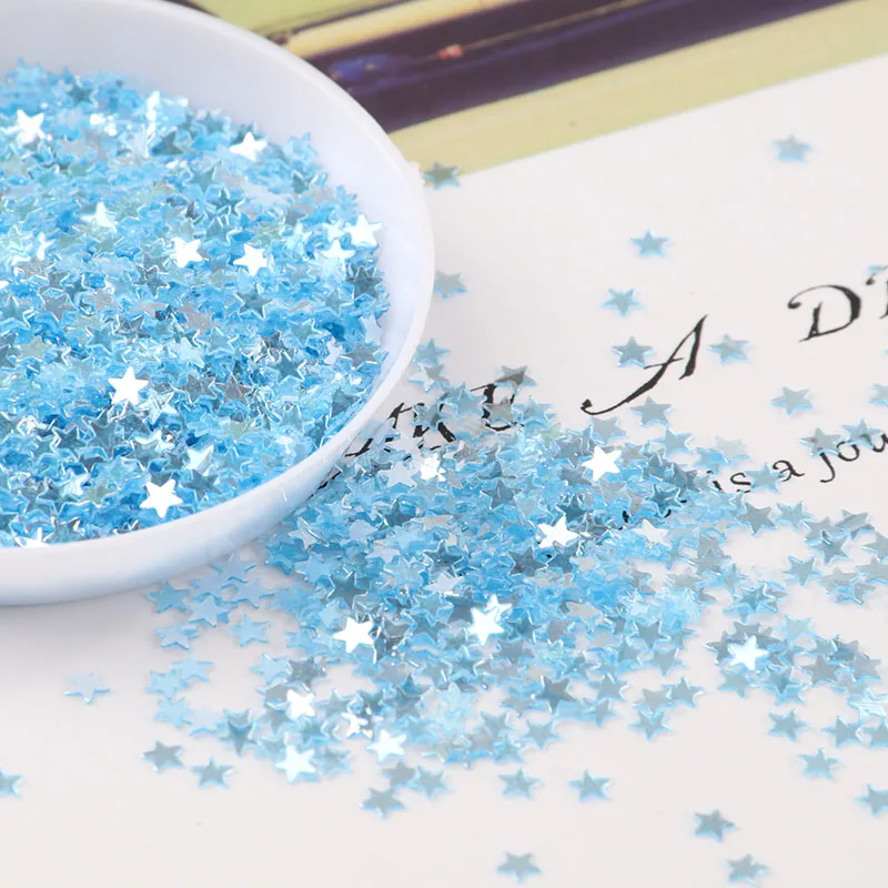 

Transparent Blue Nail Sequin 10g/Lot 3mm star shape loose Sequins Paillettes for Nail Arts manicure, wedding decoration confetti