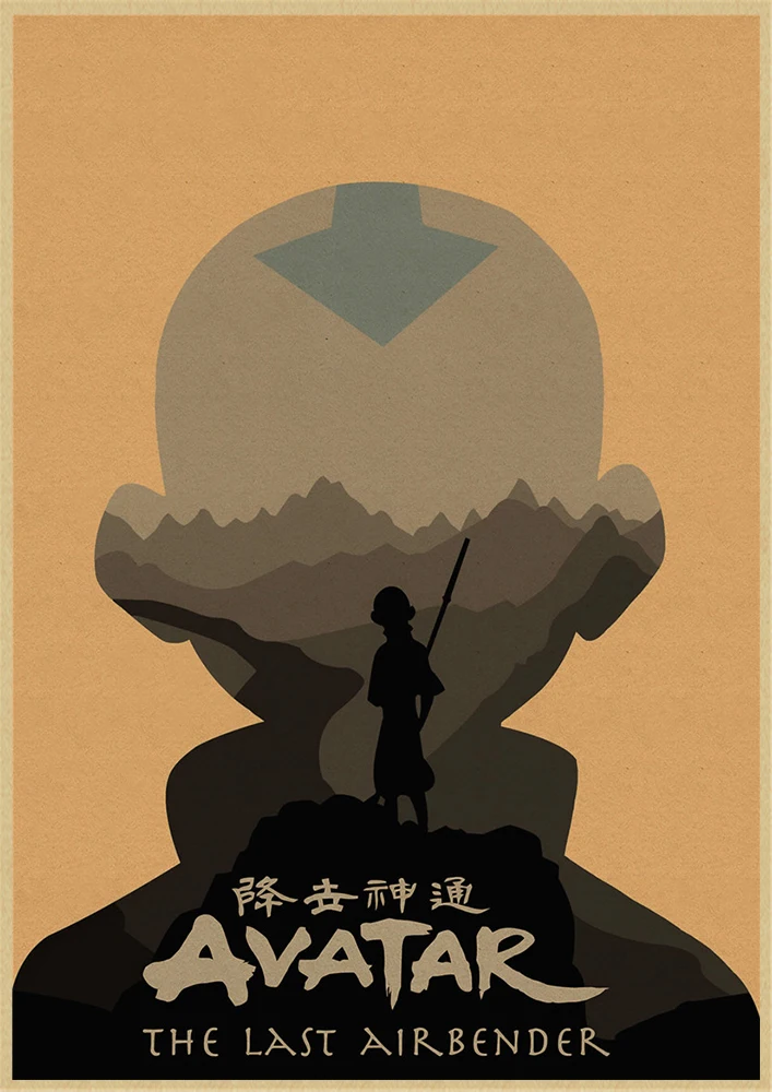 Аватар Последний Airbender Aang Katara мультфильм крафт-плакаты и печать настенная живопись Настенная картина для гостиной домашний декор - Цвет: Серый