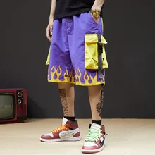 Guochao свободный большой Карманный станок 5 минут шорты Chao бренд хип хоп Бриз свободные летние