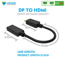 Vmade 2018 FUll hd 4 к displayport Дисплей порты и разъёмы к HDMI конвертер Кабель-адаптер для ноутбука convertidor hdmi proyector