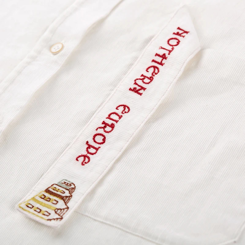 ARTKA осень Новая женская рубашка хлопок Повседневная рубашка с отложным воротником плотная Вельветовая рубашка блузка с вышивкой SA10081D