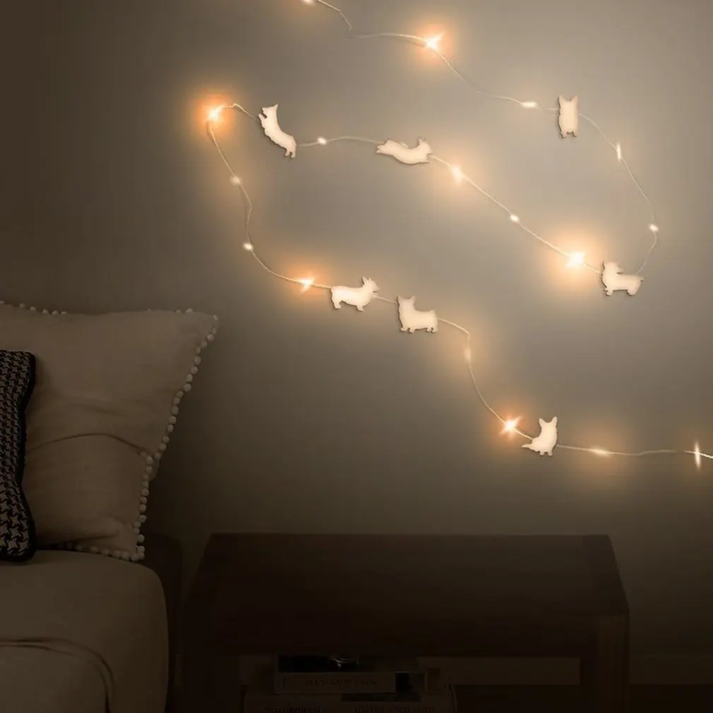 

Wood Dog LED Light String European Hanging Lamp Room Decoration Lamp String Lights Firefly Lights Decoration Ornament Gift Sale
