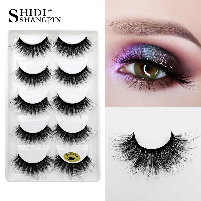 50 pairs natural long false eyelashes mink eyelashes makeups cruelty free lashes fake lash eyelash extension faux cils G803 - Цвет: G801 10 BOXES