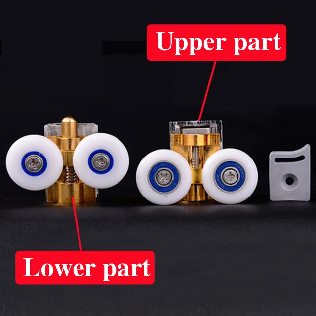 Pure copper shower room double wheel Arc shower room pulley Bathroom