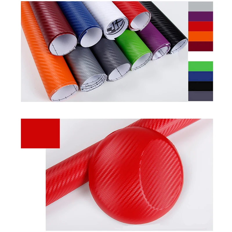 DIY 127*50cm 3D Waterproof Carbon Fiber Vinyl Car Wrap Sheet Roll Film Sticker Decal