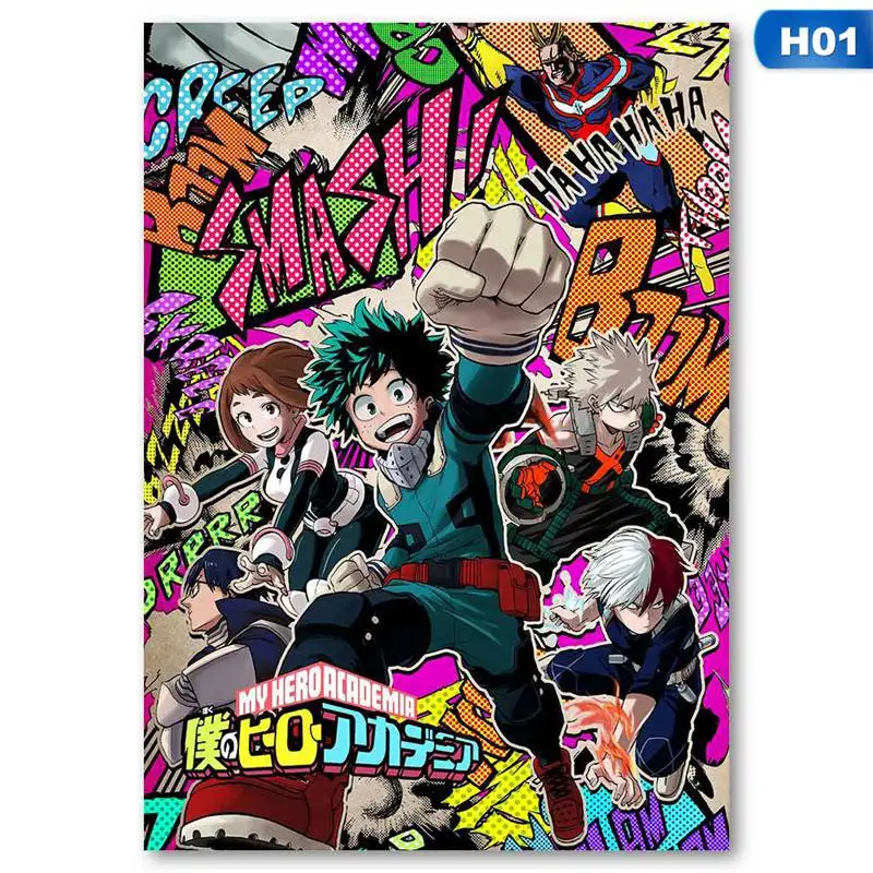 Японский аниме My Hero Academia ретро постеры крафт бумага настенная живопись высокого