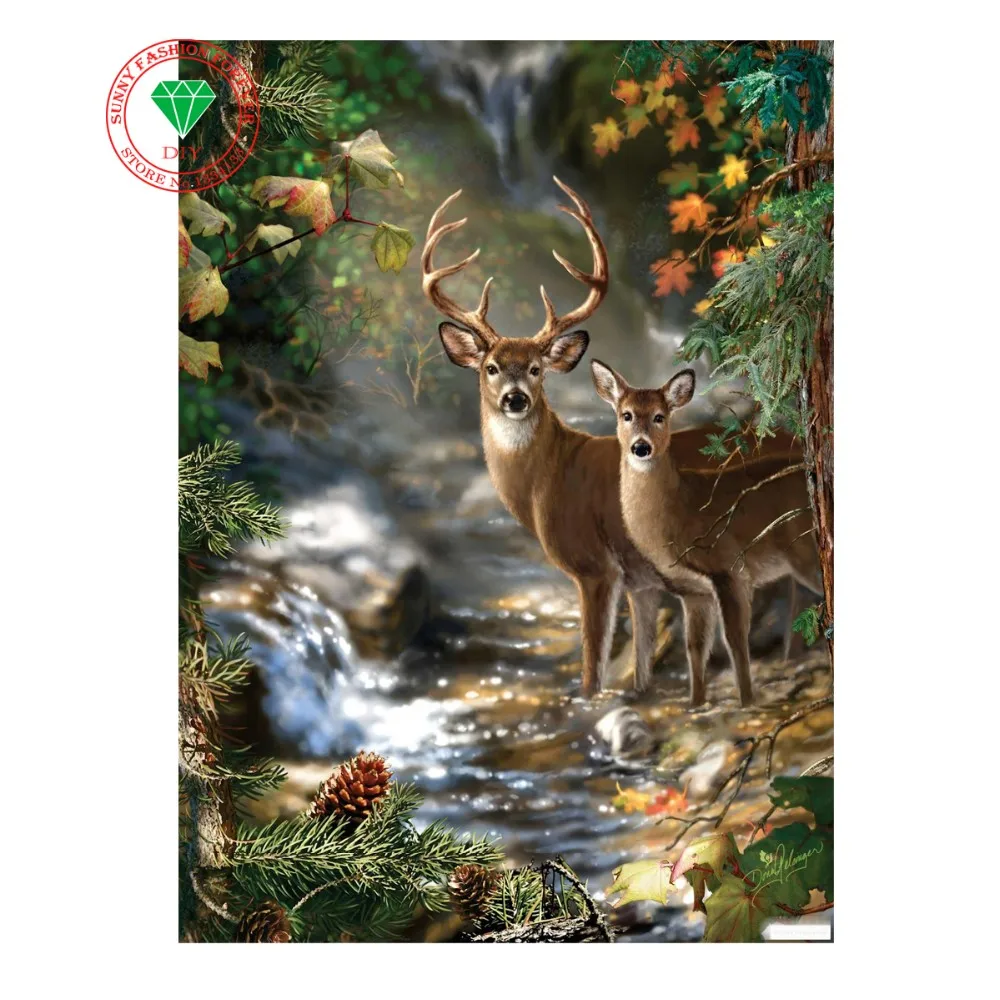Ciervo DIY 5D Diamante Pintura por Número Kit,Bricolaje Diamond Painting Rhinestone Bordado de Punto de Cruz Artes Manualidades Lienzo Pared Decoración Arbol de la Vida 40x50cm