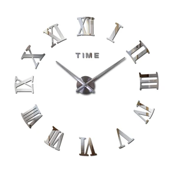 

New large roman wall clock acrylic mirror diy clocks home decoration living room wall stickers modern design