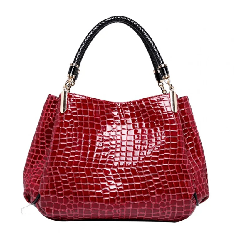 

1 Pcs Women Handbag Shoulder Bag PU Leather Crocodile Pattern Zipper Fashion for Travel KA-BEST