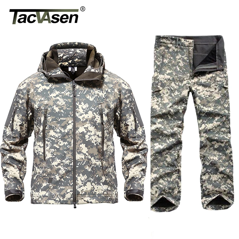 TACVASEN Мужская тактическая Униформа военная одежда камуфляжные водонепроницаемые