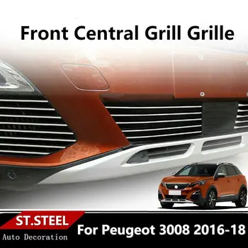 

For Peugeot 3008 GT 2016 2017 2018 Exterior Car-Styling 26pcs Stainless Steel Front Fog Light & Bottom Grille Trim