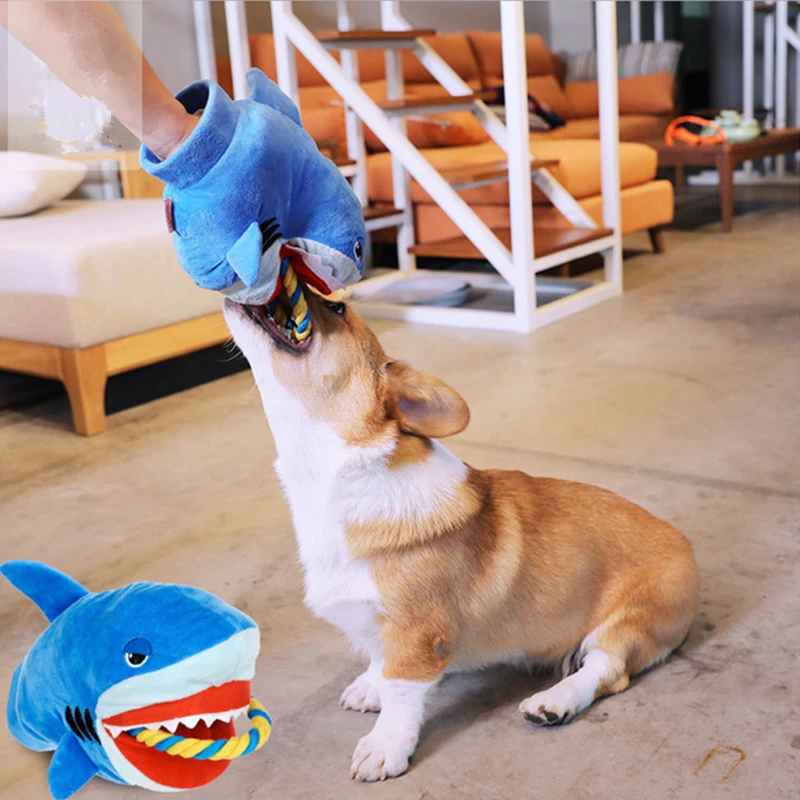 

Pet Toy Animal Shape Lion Shark Interactive Chew 2 Colors Pet Dog Gloves Toys Pet Training Toy Dog Supplies