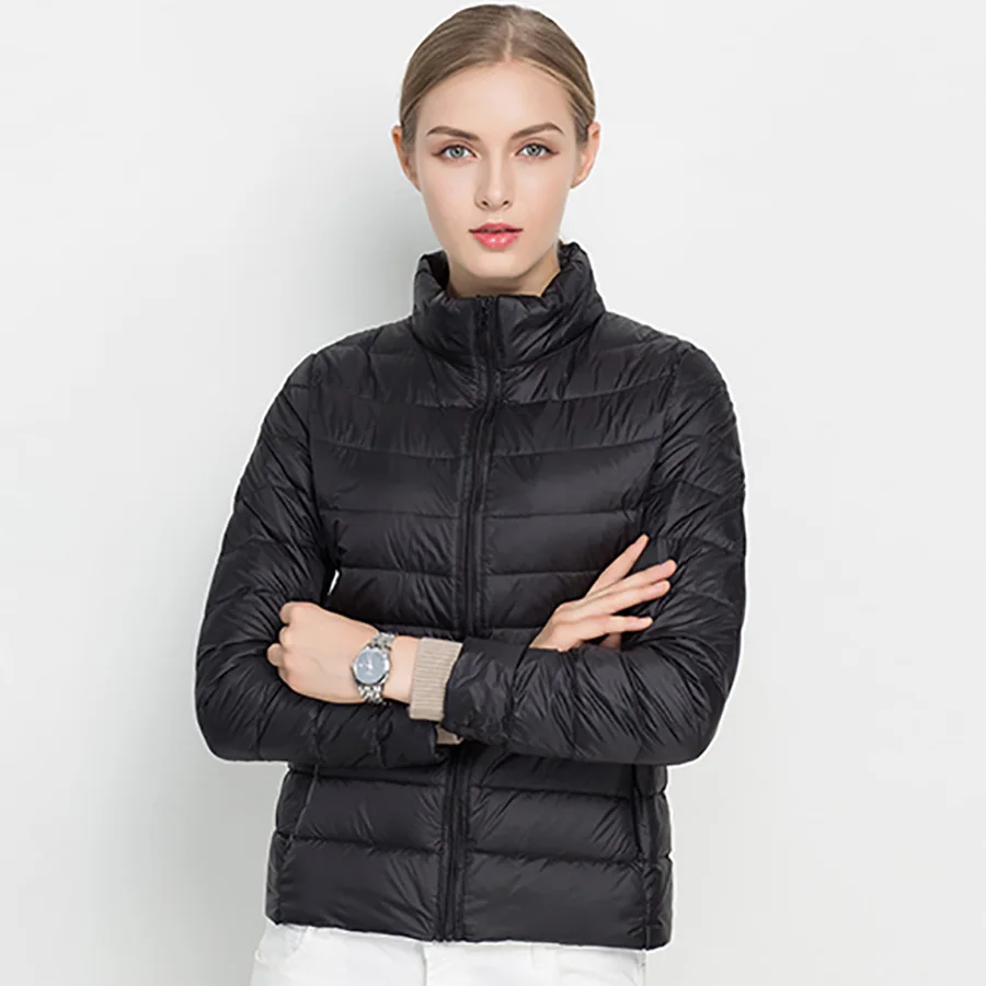 Greatest  Winter Women Ultra Light Down Jacket 90% Duck Down Casual Jackets Long Sleeve Warm Coat Slim Parka 